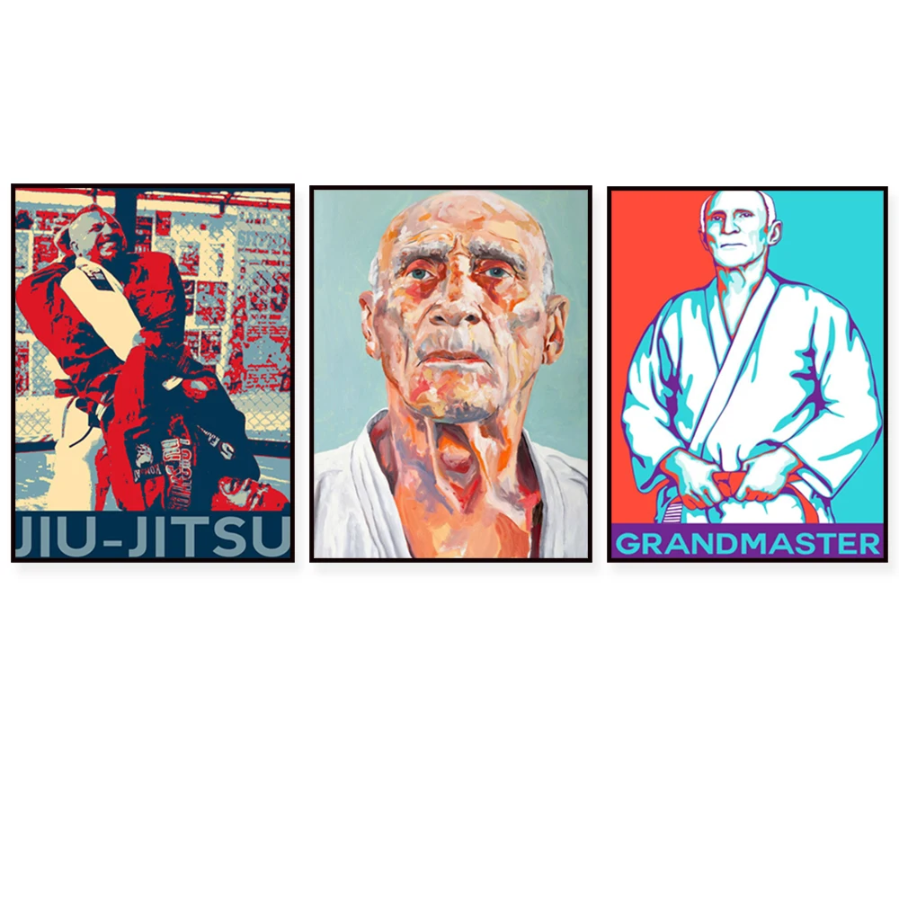 BJJ Print, Helio Gracie Poster, Jiu Jitsu Art, oil painting Portrait, Master Helio Gracie, Brazilian Jit Jitsu, Martial Arts,