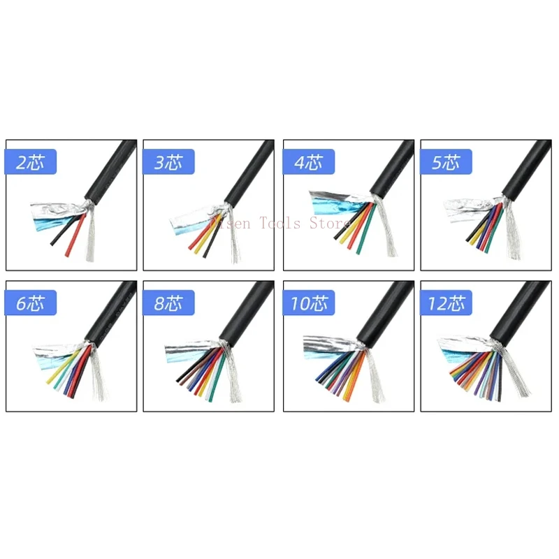 UL2464 PVC سلك محمي 2-25 النوى الألومنيوم احباط مضفر طبقة مزدوجة سلك محمي النحاس إشارة كابل التحكم 28 ~ 18AWG