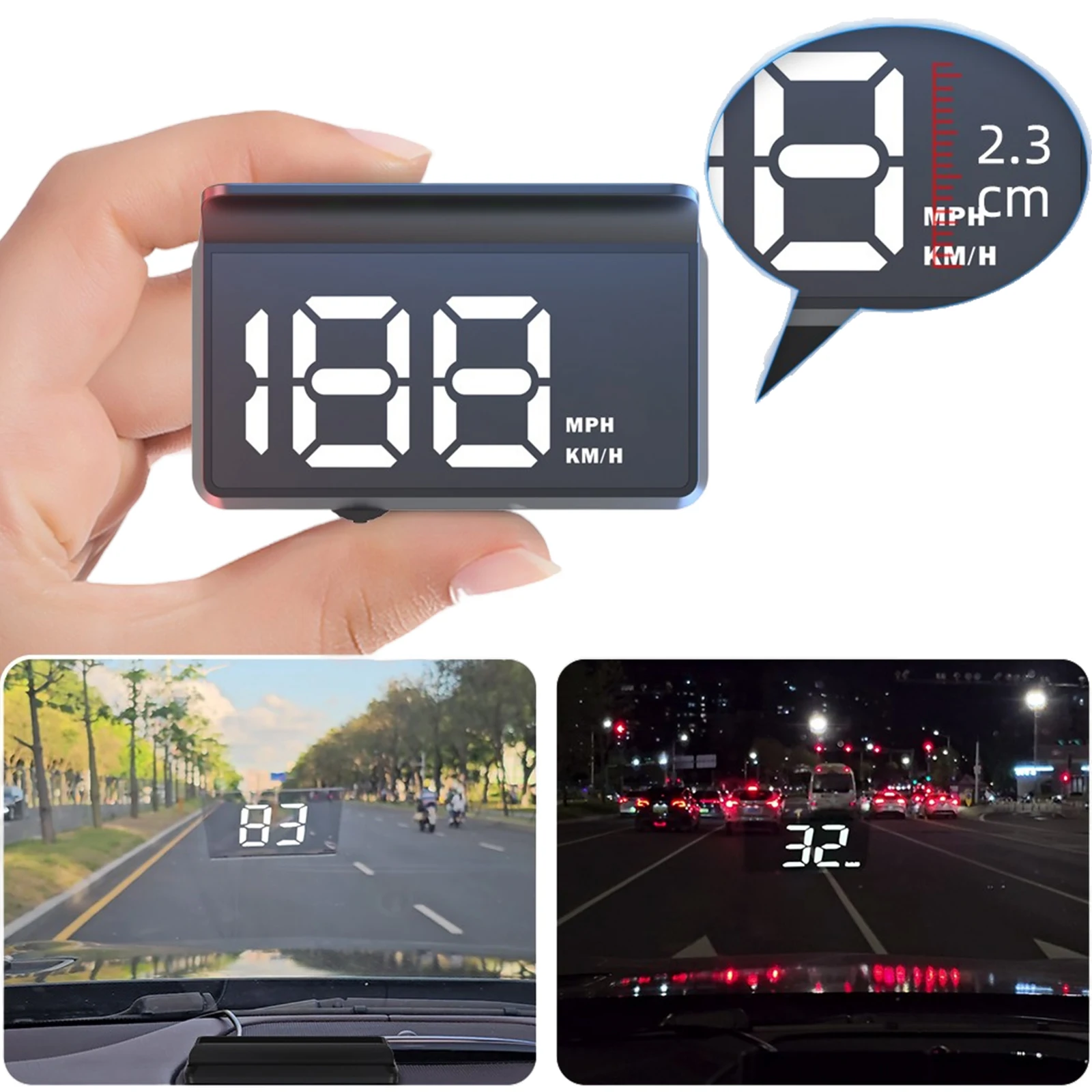 Velocímetro Digital HUD GPS HUD para coche, medidor de velocidad para todos los coches, camiones, piezas de automóvil Plug and Play