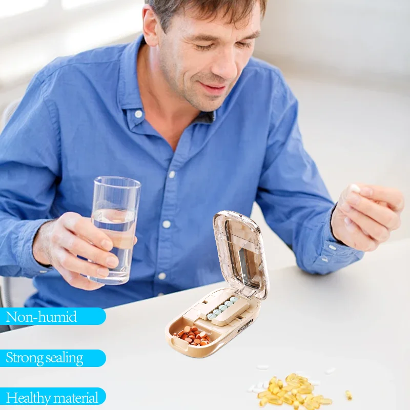 Pill Cutter Storage Box Portable Drug Tablet Medicine Dustproof Divider Organizer Crusher Pill Cutter Health Care Pills Case