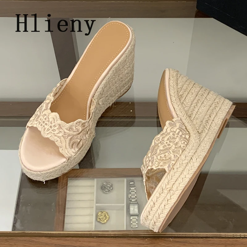

Летние модные женские сандалии Hlieny в римском стиле на платформе, сексуальные босоножки на танкетке, пляжные повседневные шлепанцы, Zapatos De Mujer