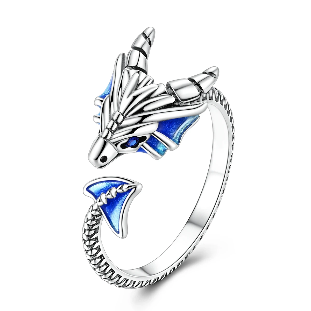 Women's 925 Sterling Silver Adjustable Iris Flower Feather Ring