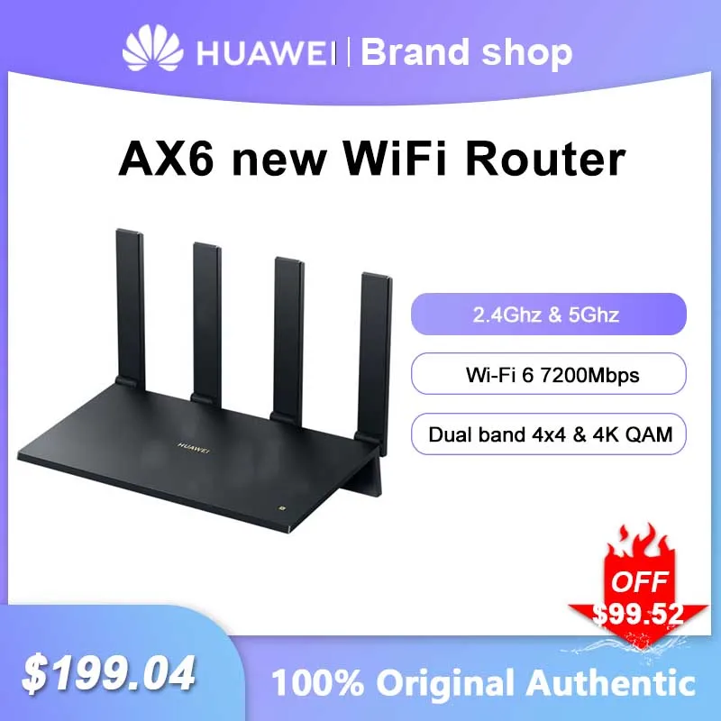 Original Huawei AX6 new Router Wi-Fi 6 7200Mbps Wireless Network Signal Repeater Dual Band Gigabit Amplifier For Home Office