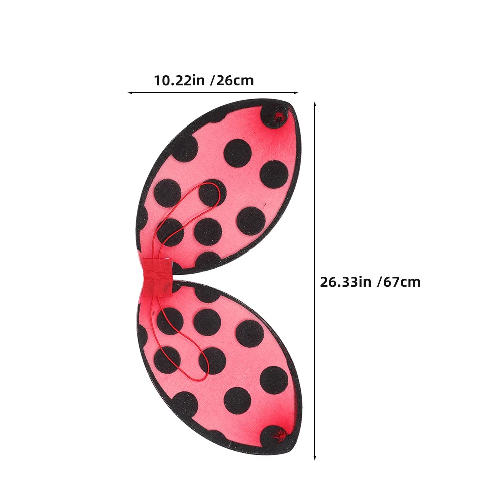 2-delige lieveheersbeestje vleugels voor peuter meisjes Halloween insect kostuum accessoire Fairy Wing Prop Dress Up Party Kids Cosplay Outfit