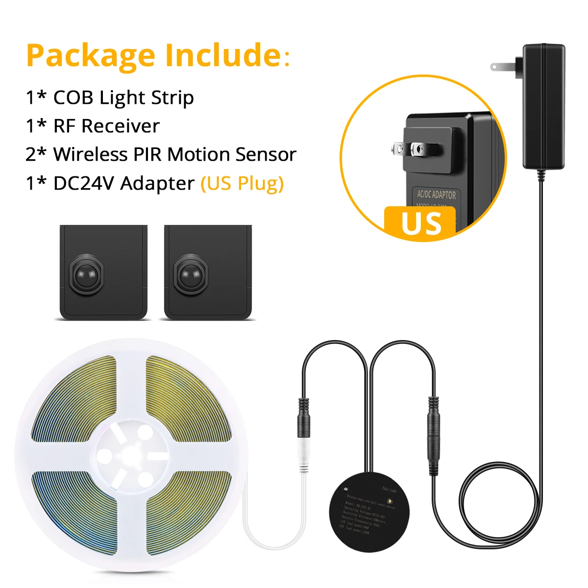 MALITAI Bande Lumière LED COB Avec Détecteur De Mouvement 5