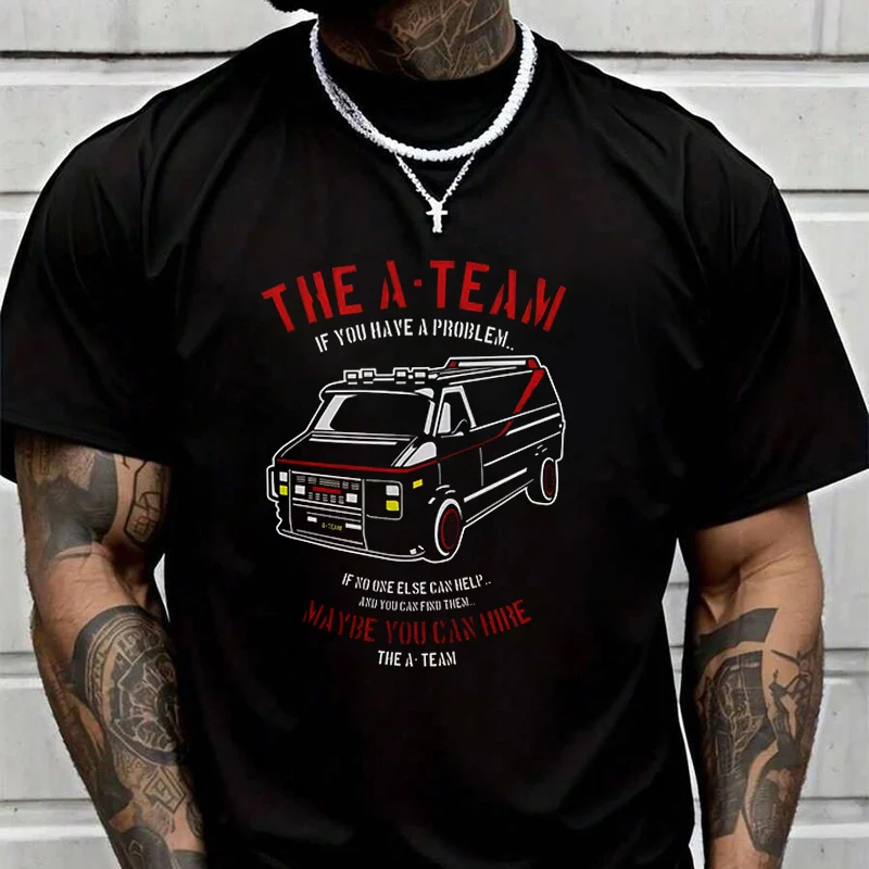 

The A Team Car T-Shirt Motorrad Fans Motorcycle New Fashion Summer Cotton Men Short Sleeve Printing O-Neck T Shirt Tops Tee