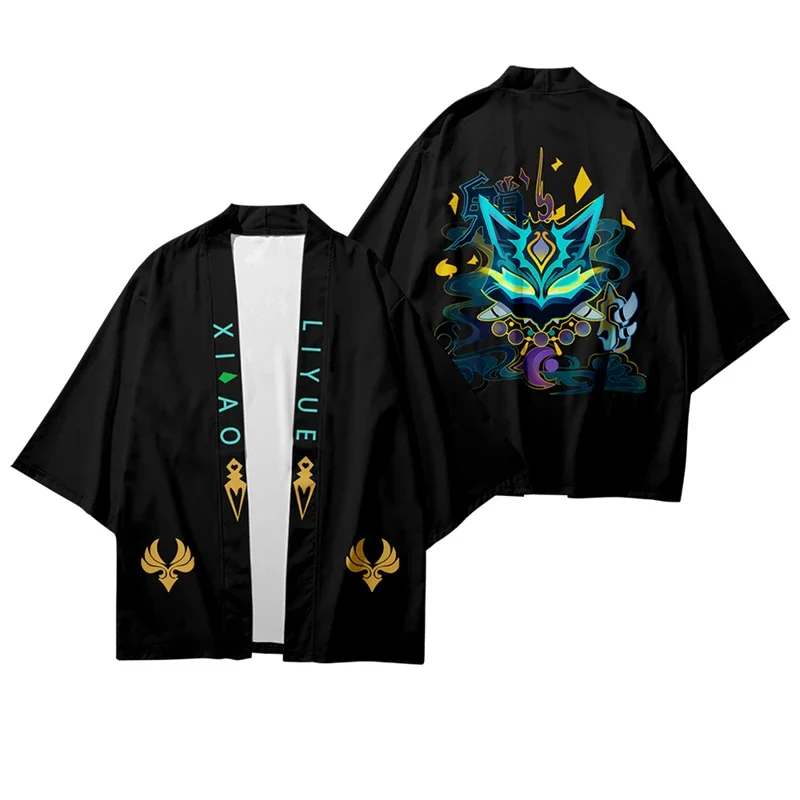 2022 Game Genshin Impact Xiao Kimono 3D Print Xiao Cosplay Haori Cloak Party Tops Streetwear Summer Unisex Shirt