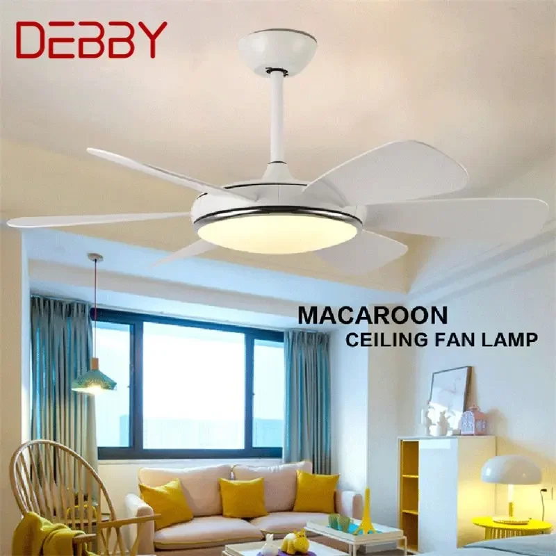 DEBBY Ceiling Fan LED Light With Remote Control 3 Colors 220V 110V Modern Decorative for Rooms Dining Room Bedroom