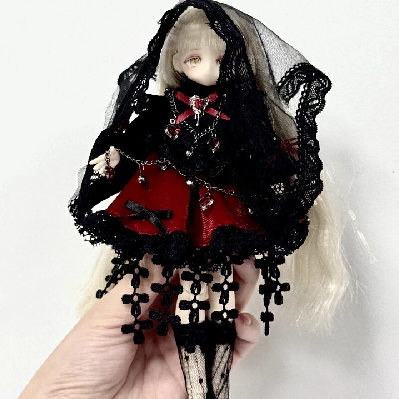 Vintage Treasures Overture Kiseki Bjd Mjd Vestiti Kawaii Guardaroba Nero Rosso Blu Rosa Vestito Adatta Per 1/12 1/8 Bambola Solo Vestiti