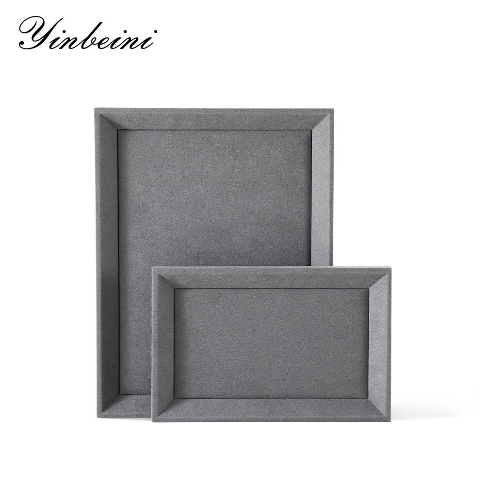 Yinbeini Ring Bracelet Necklace Earrings Chain Storage Tray Microfiber Jewelry Display Pallet Watch Pendant Organizer Tray P034