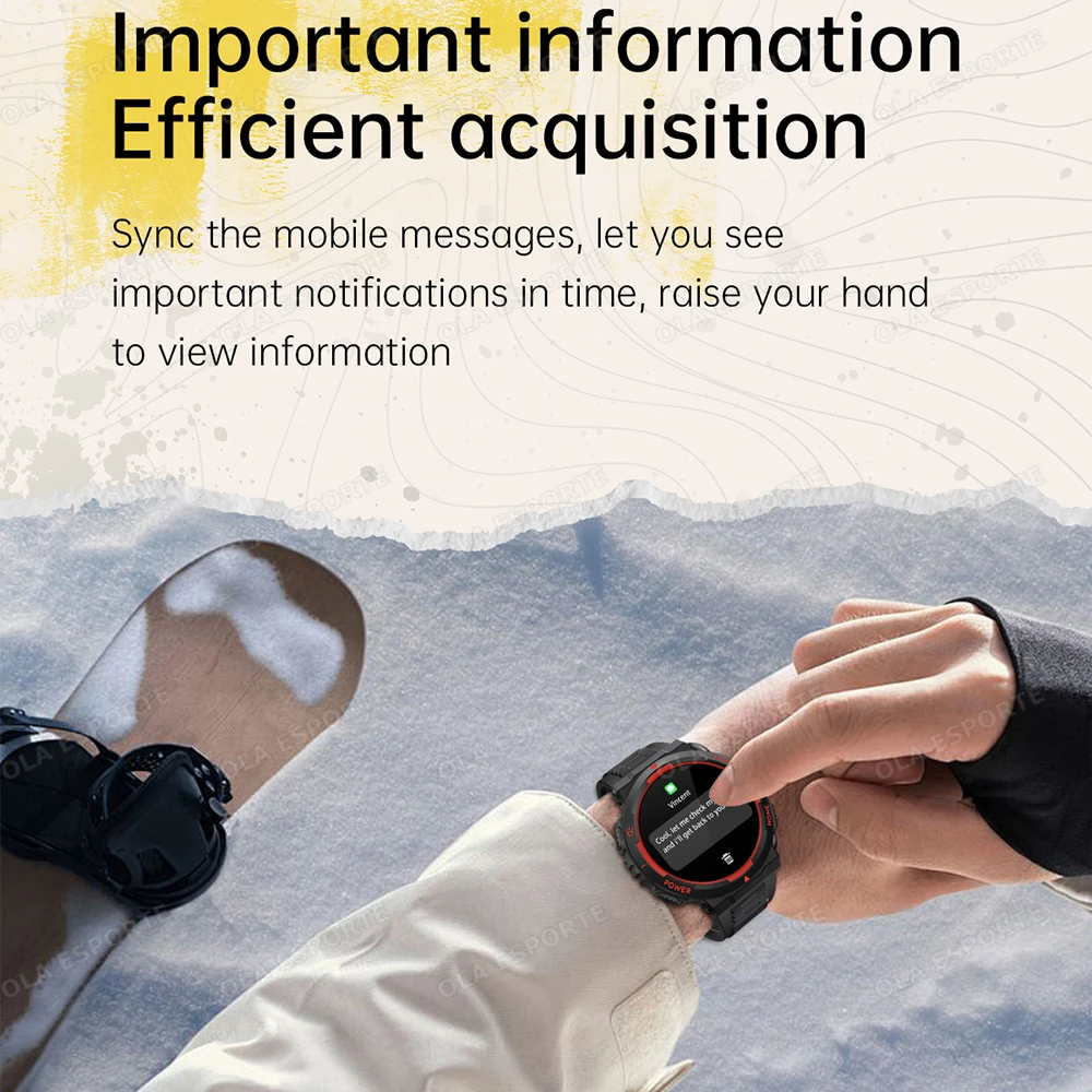 Nuovi orologi intelligenti Donna Uomo Chiamata Bluetooth Localizzazione GPS Monitoraggio della frequenza cardiaca Luce a LED Smartwatch esterno impermeabile PK T-Rex 3