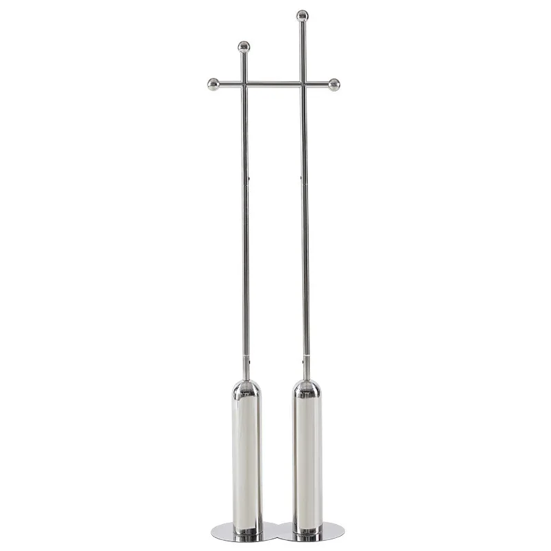 

Stainless steel coat rack Floor-to-ceiling vertical hanger wardrobe Home bedroom clothes Hat hanging bag Steel storage