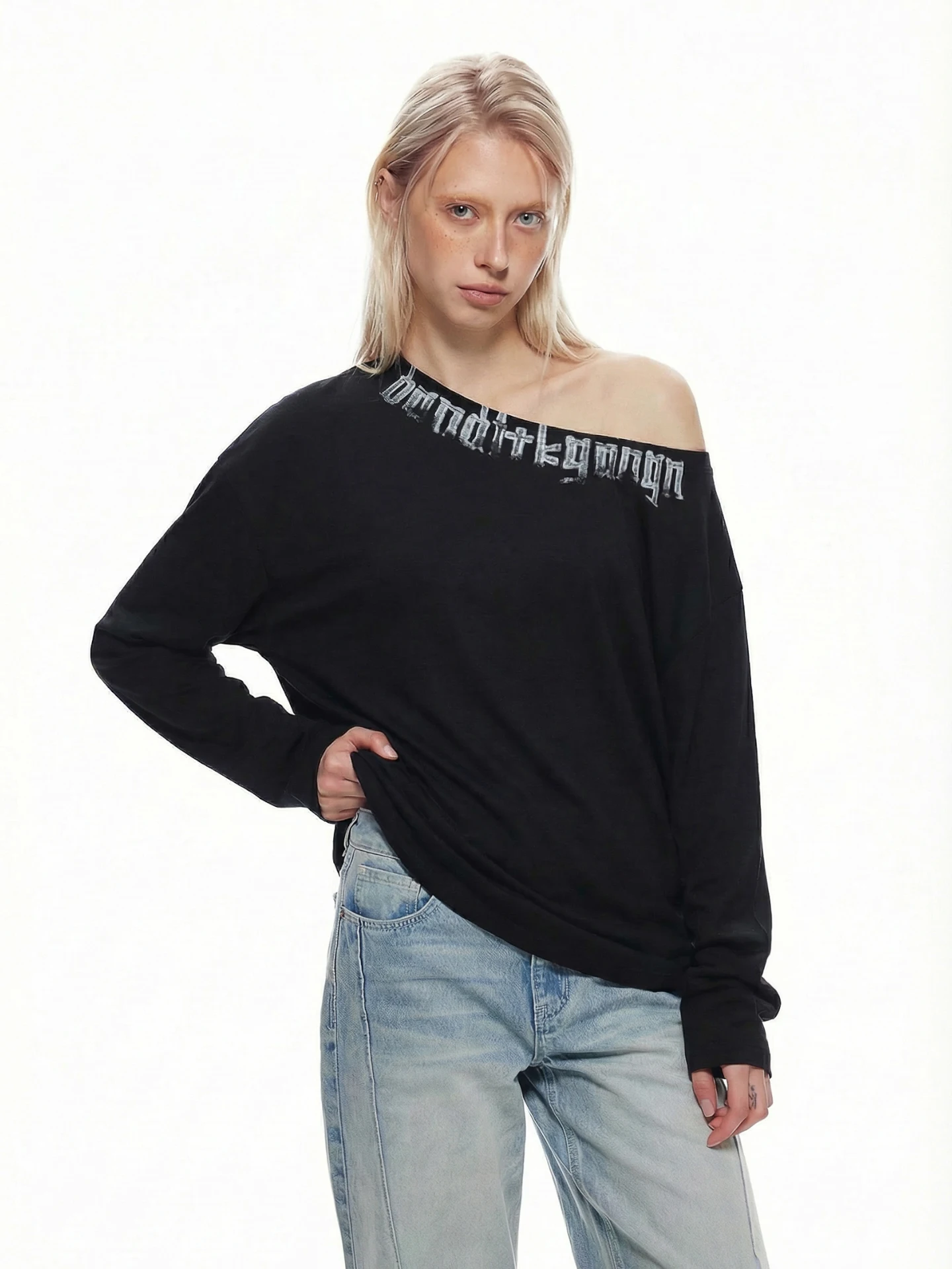

Lightweight Long Sve T-irt Women's Spring Autumn Loose Fit Comfortable Skin-friendly Lyocell Casual Sle Print Design