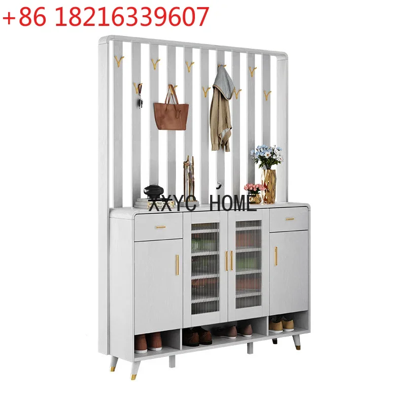 Light Luxury Entrance Cabinet Shoe Cabinet Integrated Living Room Partition Screens Modern Simple Shelf Porch Cabinet