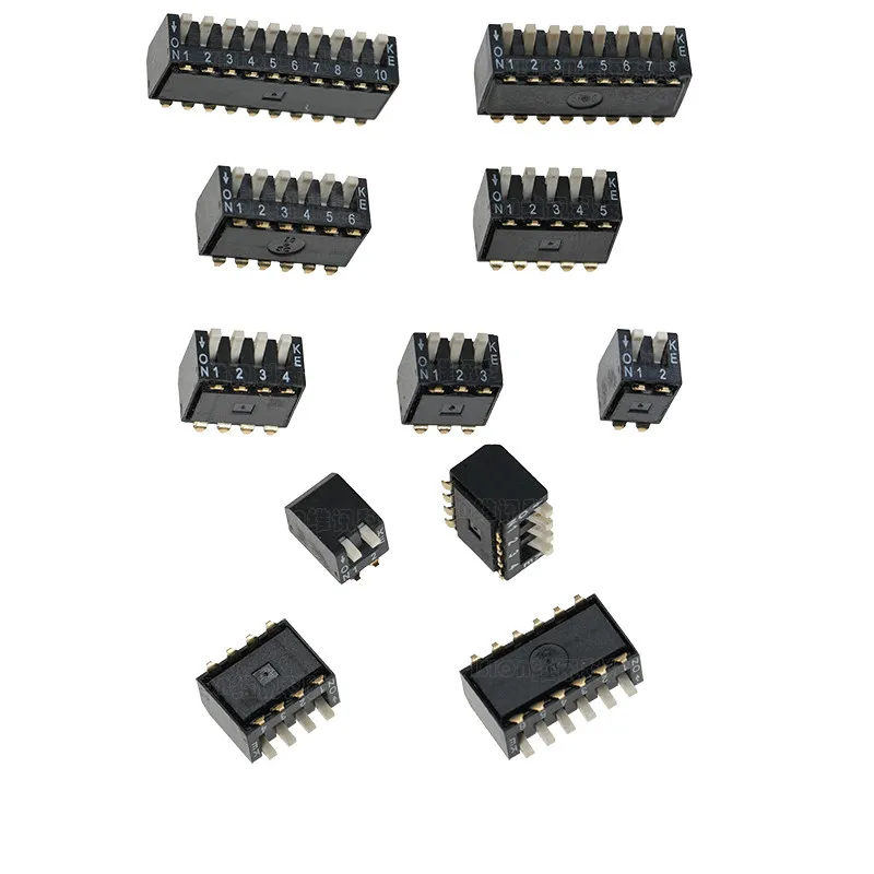KE SMD Black Side Dial Key DIP Switch 2.54mm Pitch 1P 2P 3P 4P 5P 6P 8P 10P Position