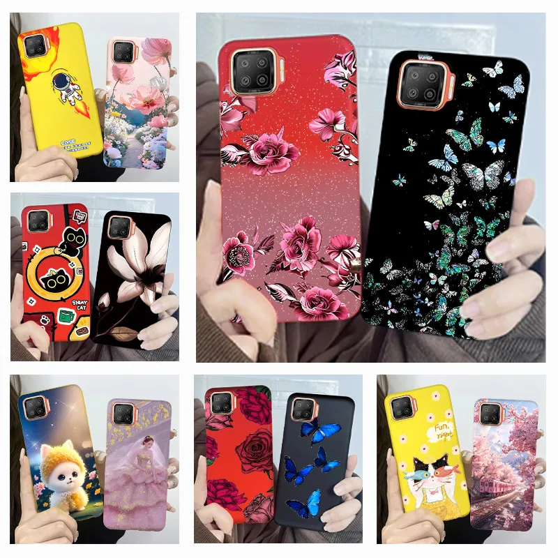 Чехол для телефона Oppo Reno4 Lite с цветочным узором для девочек, мягкий силиконовый чехол из ТПУ для Oppo A73 A93 Reno 4 Lite 4F F17 Pro, чехлы