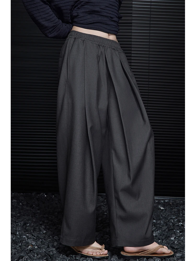 

ay Wide Leg Casual Pants for Women Loose Fit Autumn New Sle High Waist Draped Lazy Sle Street Faion l Waist