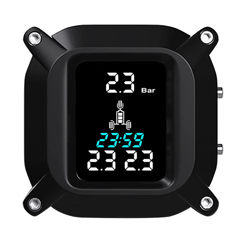 

Waterproof Tricycle Motorcycle Real Time Tire Pressure Monitoring System TPMS Wireless LCD Display External Sensors