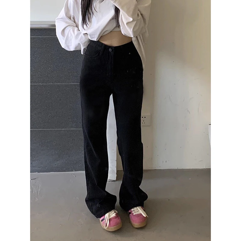 YIBASHU جينز نسائي منخفض الارتفاع أسود متوهج من قماش الدنيم Gyaru American Retro 90s Cyber Punk Trumpet جينز Y2k نحيل بيل سفلي