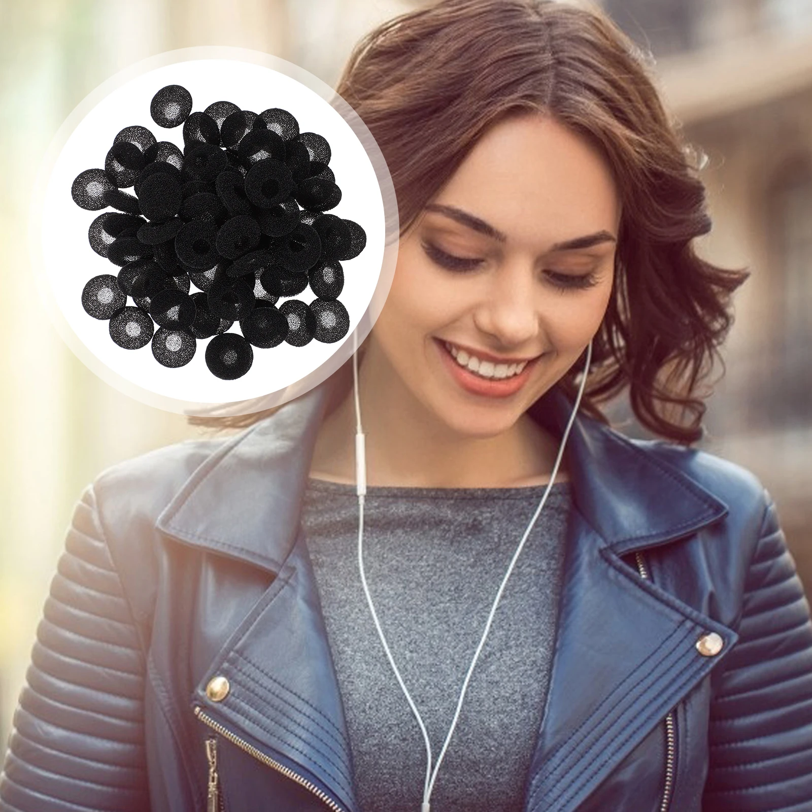 

100 Pcs Earplugs Earbud Cover Replacement Pads Earphone Earbuds Cushion Sponge Black Cushions