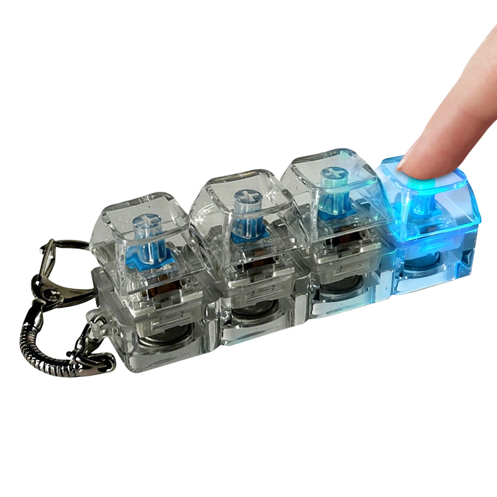 4 Keys Keyboard Fidget Toy Keyboard Stress Relief Toy Keyboard Keychain Keyboard Fidget Clicker Keyboard Tester Keychain
