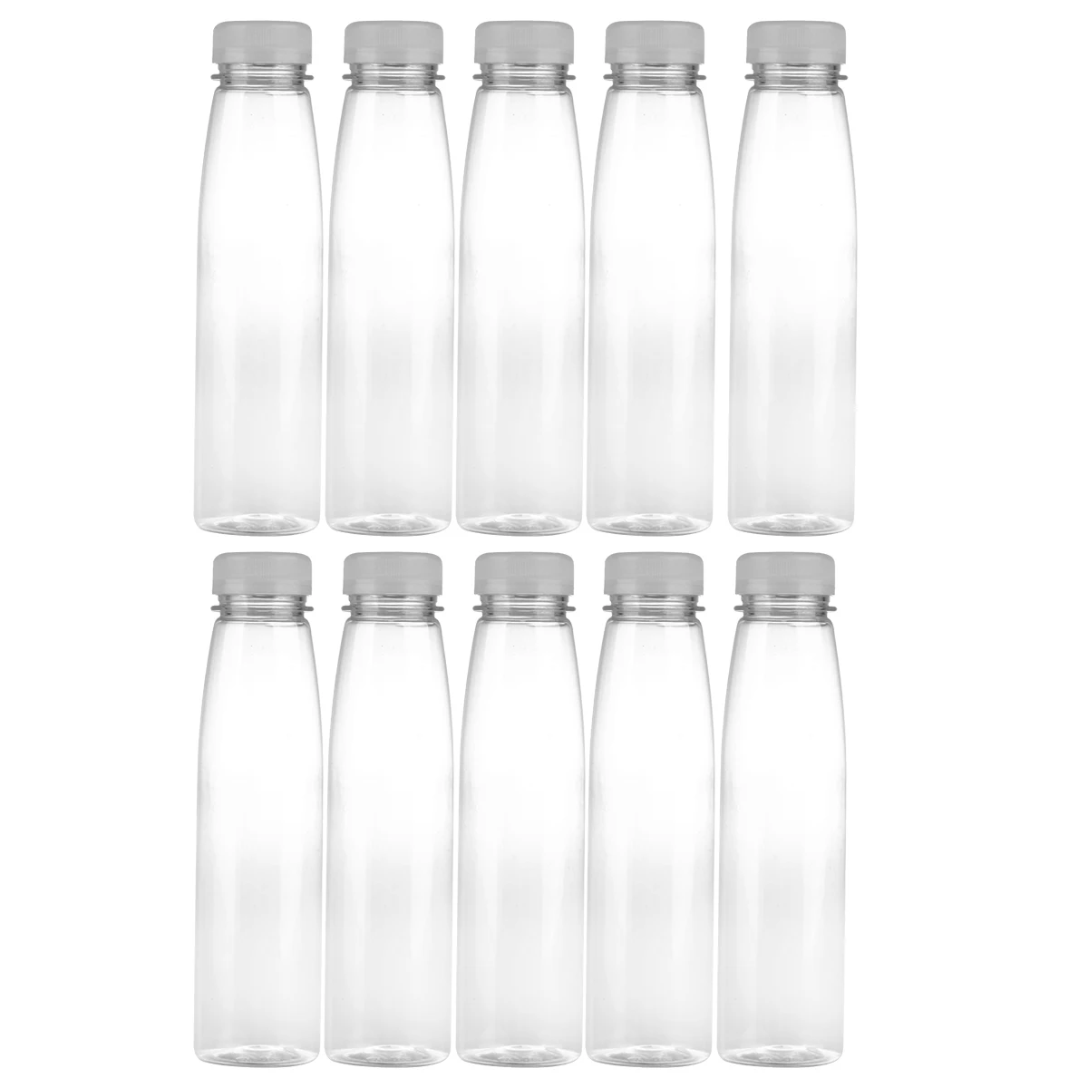 

10 PCS with Cover Plastic Drink Bottle Juice Shot Bottles Lids Storage Favor Jars