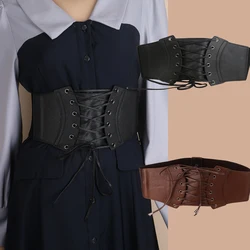 Ladies' Vintage Elastic waistband Tie rope worn Outside waist cinching slimming Girdle Rivet Corset For women On Dress Shirt