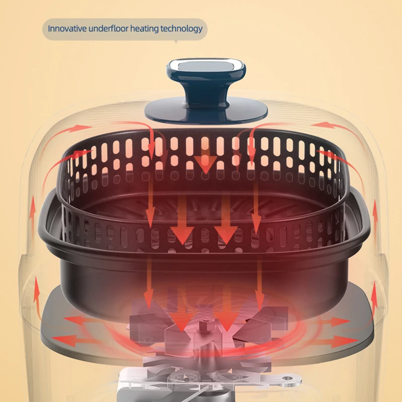 Умные электрические фритюрницы 2,5 л, безмасляные автоматические бытовые кухонные фритюрницы 360° ° Конвекционная печь для выпечки Фритюрница с видимым окном 220 В