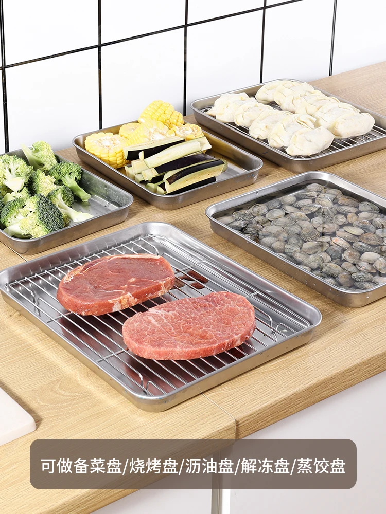 "Vassoio da portata in acciaio inossidabile 304 – Piatto di scarico perforato per cucinare e cuocere a vapore"