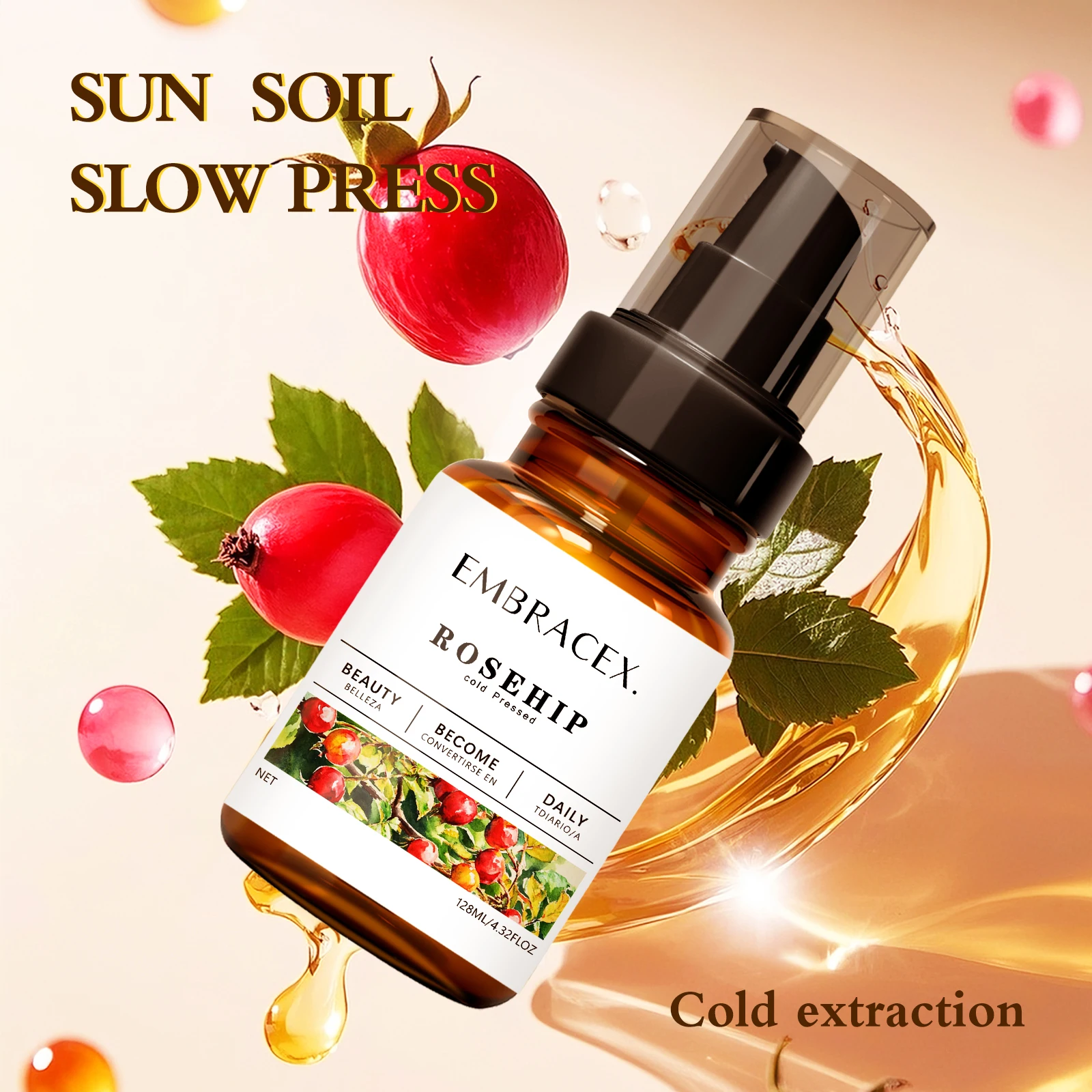 

128ml Rosehip Oil Carrier Oils Aromatherapy For Women And Man All Skin/Hair Types Massage Natural Ingredients Gifts Hand Care