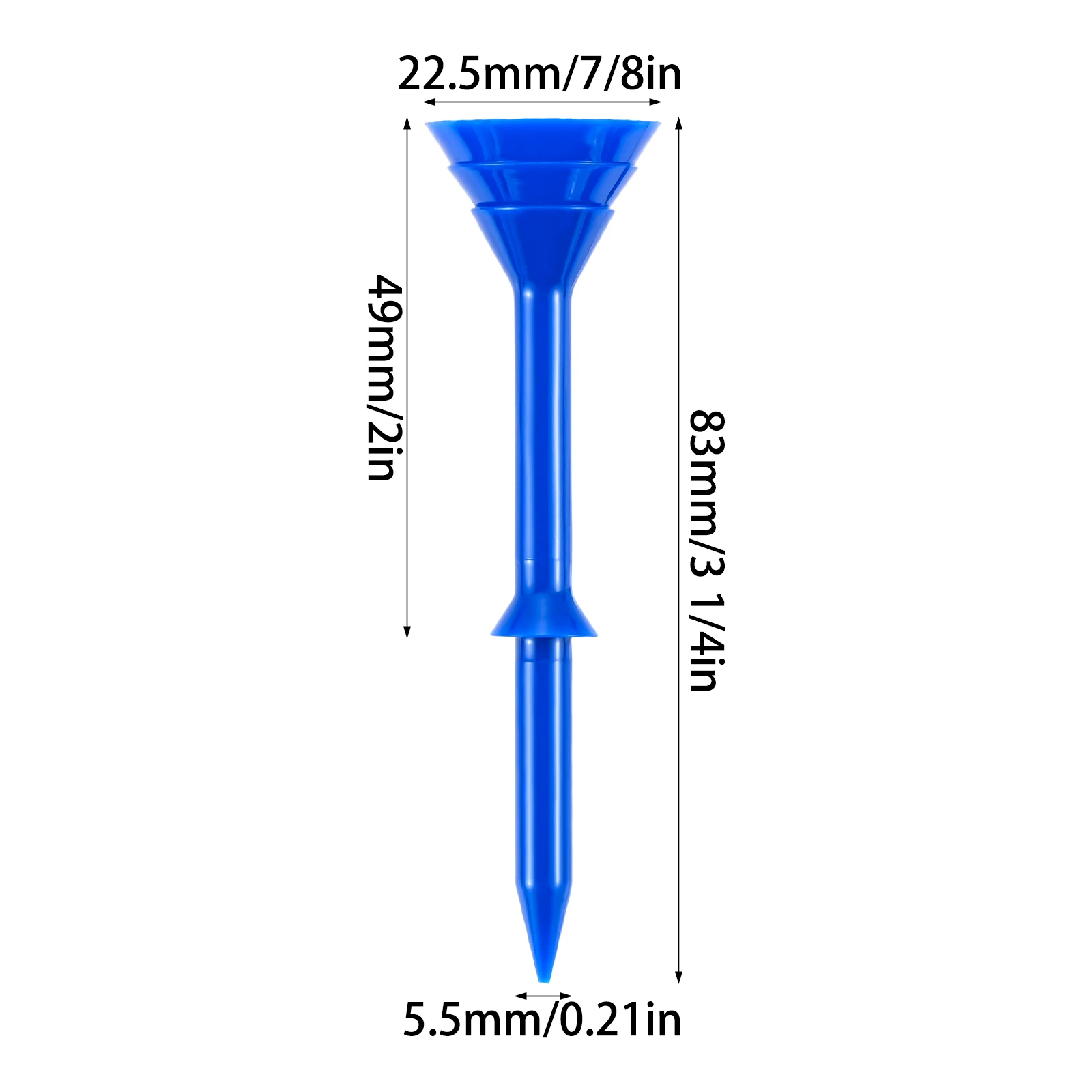 60pcs Golf Tees Plastic 83mm Reduce Friction & Side Spin Reusable Excellent Durability and Stability Ball Holder Accessories