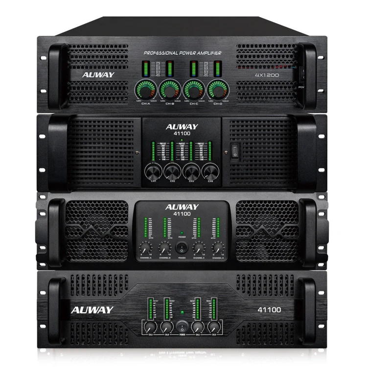 

Hot Sales In Stores Wholesale 42KG Class H Power Amp 4x1100W 3U Model 41100 OEM Available High Power Amplifier