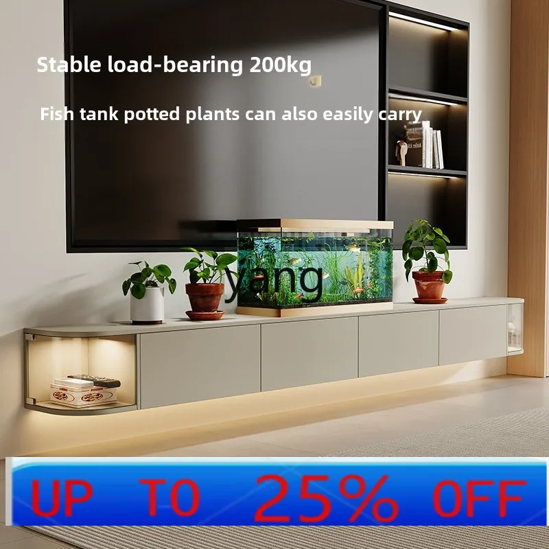 LHH  solid wood TV cabinet suspended wall hanging ultra-thin modern simple living room home