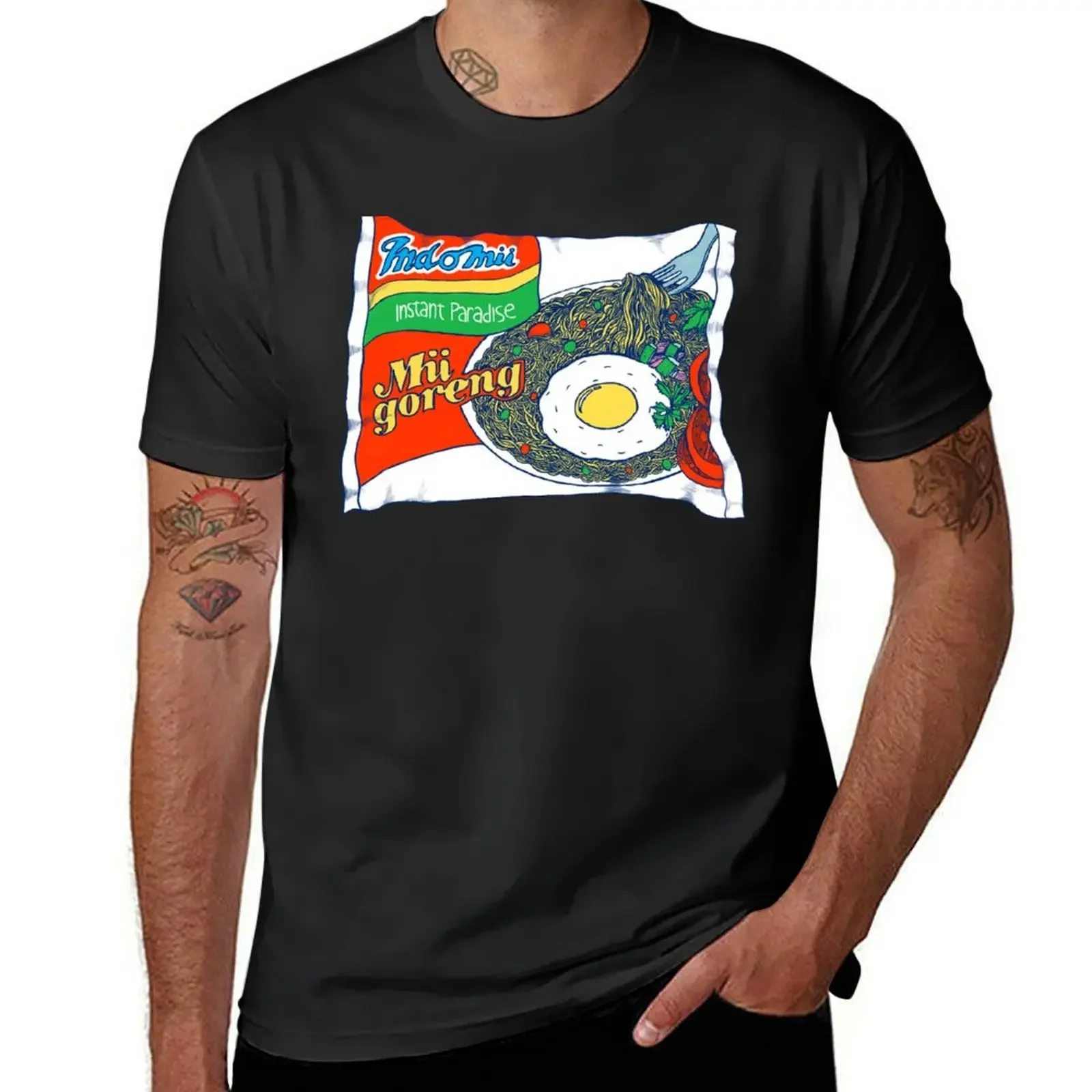 Camiseta Indomii Goreng Instant Noodle, ropa de verano, tops de talla grande, camisetas de verano para hombres