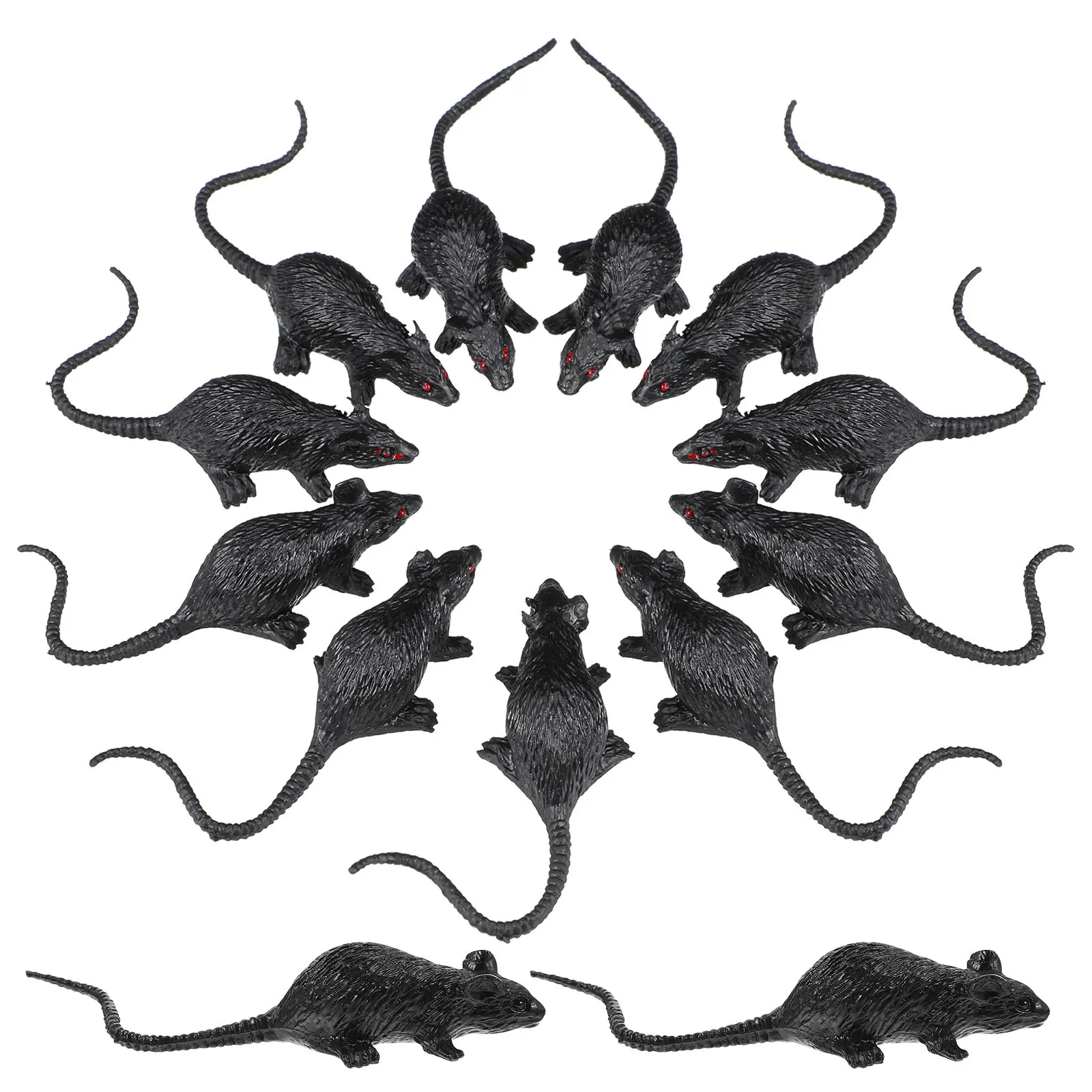 

20Pcs Plastic Mini Rats Realistic Prank Prop for Halloween Party Joke Supplies Scary Fake Mouse Prank Decorations