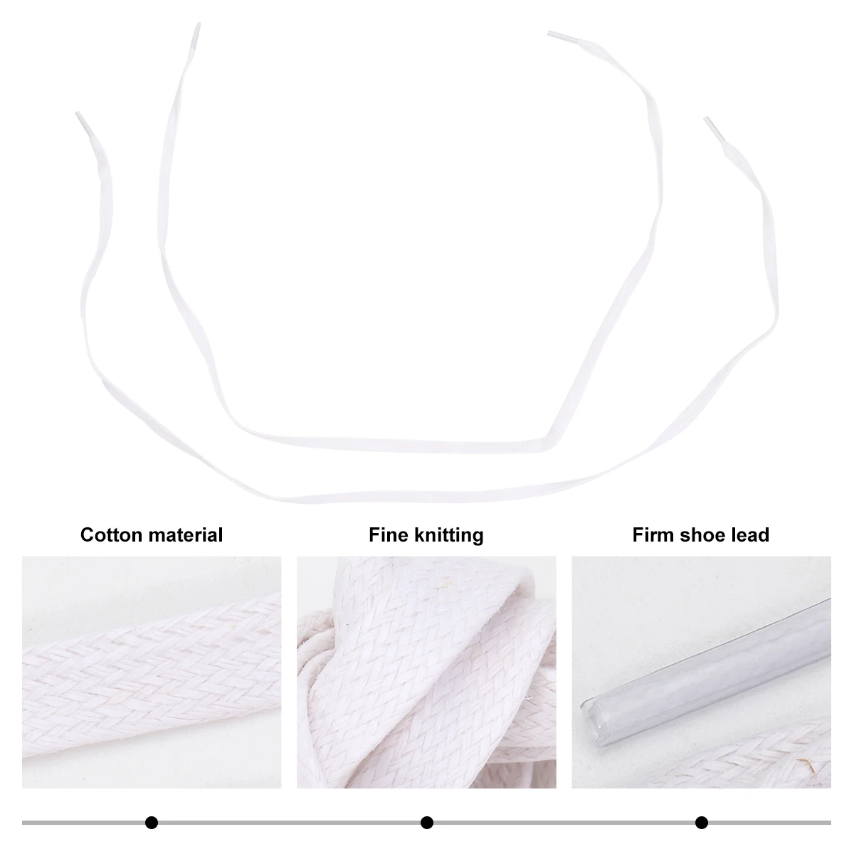 

Waxed Shoelaces Flat Cotton Laces for Sneakers Casual Shoes White Elastic Hair Accessories Eco Friendly Dye Process