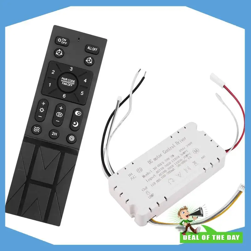 24-Hour Delivery 2X Ceiling Fan Remote Control Kit With 6 Speed Settings, Replacement Ceiling Fan Remote, Dimming Controls, 110-