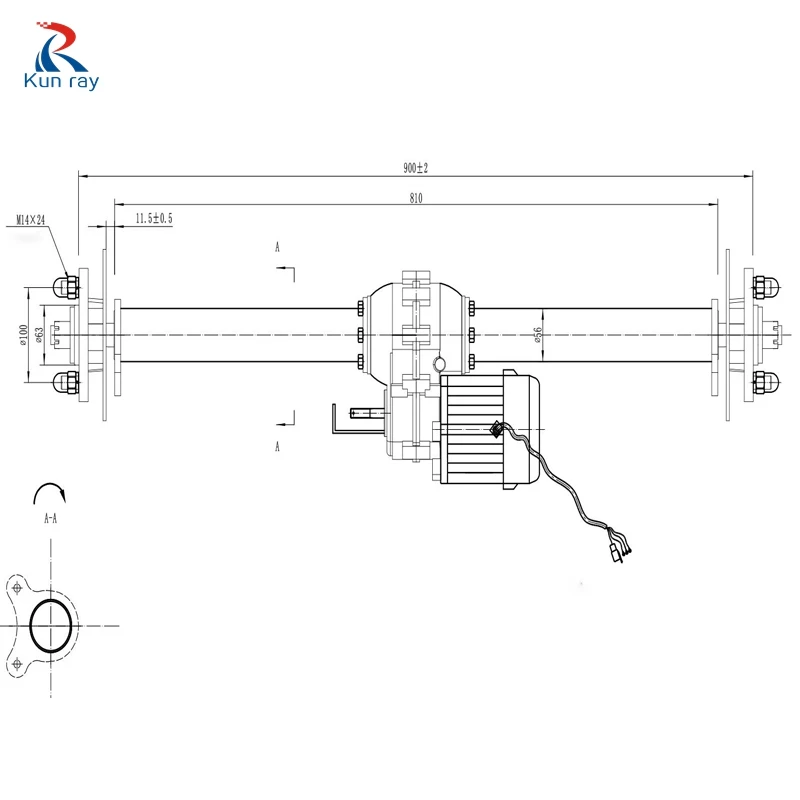 Motor Rear Axle Electric Tricycle Electric Vehicle Motor Rear Axle 48V 60V 650W/750W/800W/1000W/1200W High Power Brushless Motor