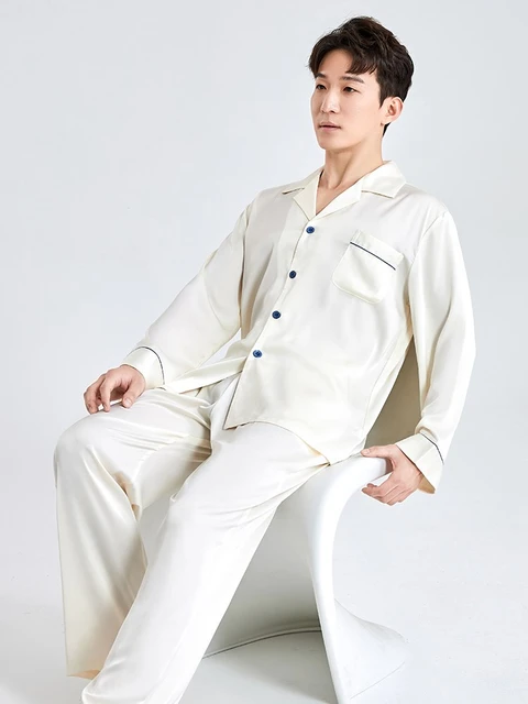 White silky pyjamas hotsell