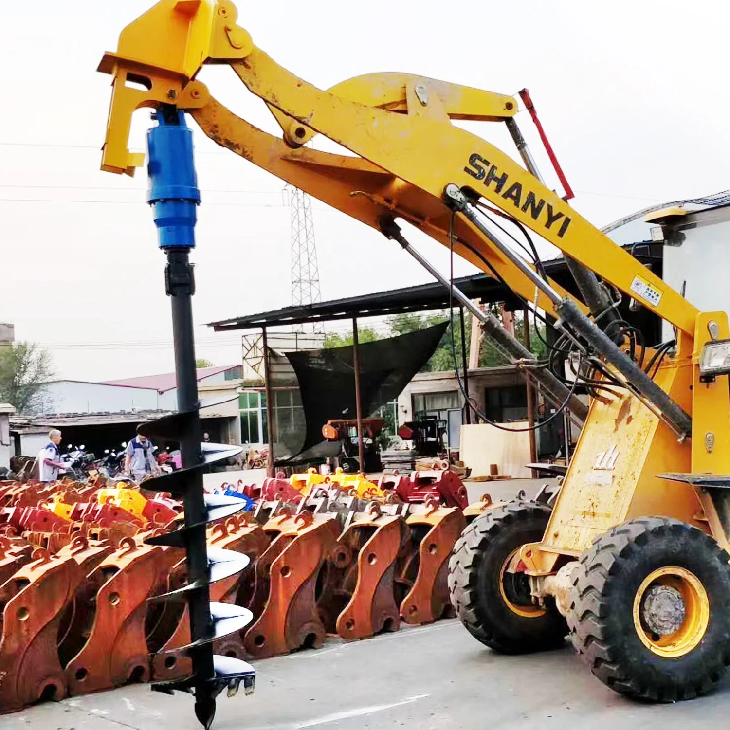

Skid Steer Backhoe Loader Attachments Hydraulic Earth Auger Motor for Pile Construction