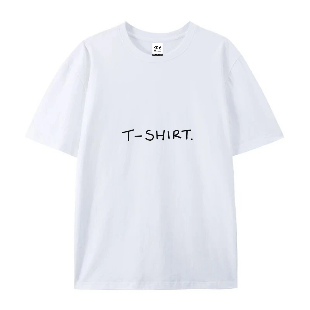 Camiseta con texto centrado, camiseta Beige de verano, camiseta con estampado negro atrevido, informal, holgada, de manga corta, moda minimalista, ropa cómoda