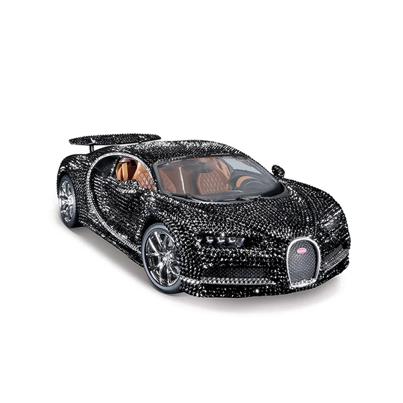 Bburago Bugatti Chiron versión de cristal, juguete de aleación en miniatura, modelo fundido a presión, coche con incrustaciones de cristal, regalo para niños, edición limitada Global, nuevo