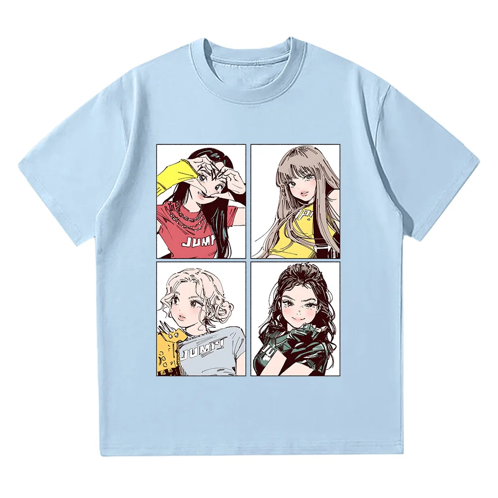 Kpop Girl Fashion Tees Pink Girls Band Clothing Adorable Anime Graphic T Shirts Summer High Quality Cotton Comfortable Y2K Tops image 6