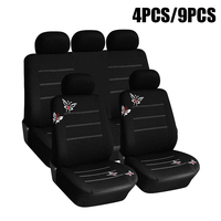 Car Covers Mat Protect Butterfly Embroidery 4/9Pcs Set Front Rear Car Seat Covers Set Car Seat Protector Cushion