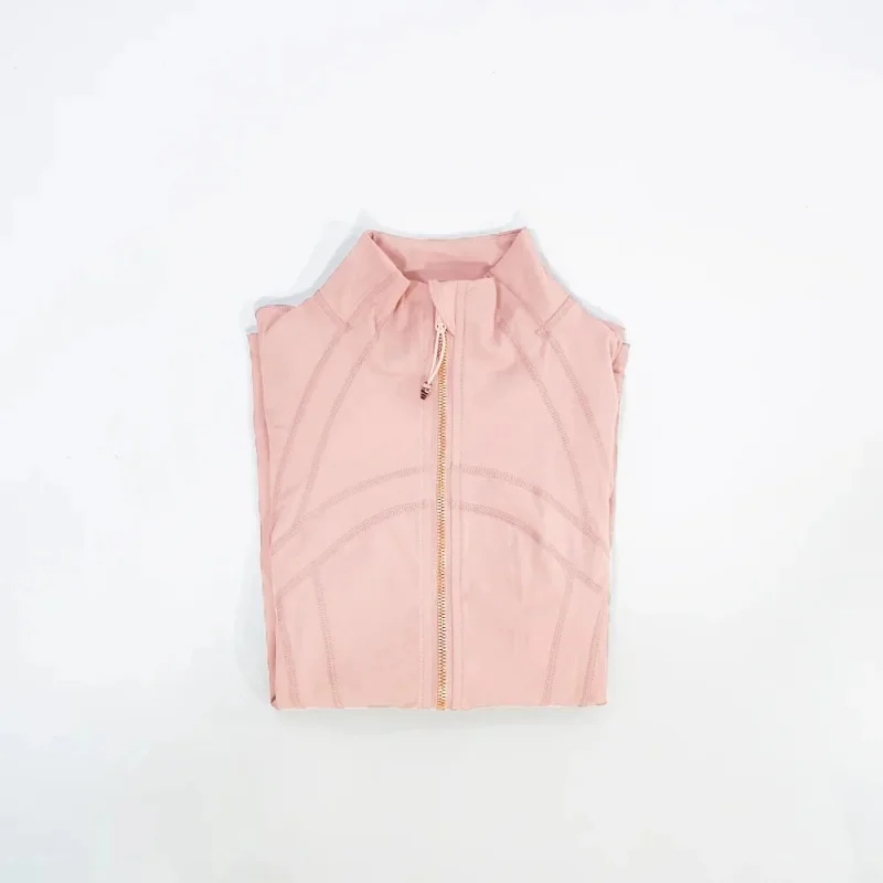 

2025 Slimming Zipper Jacket Yoga Collar Lightweight Quick Dry Sporty Thin Rose Gold Evening Summer Outerwear for Active Living