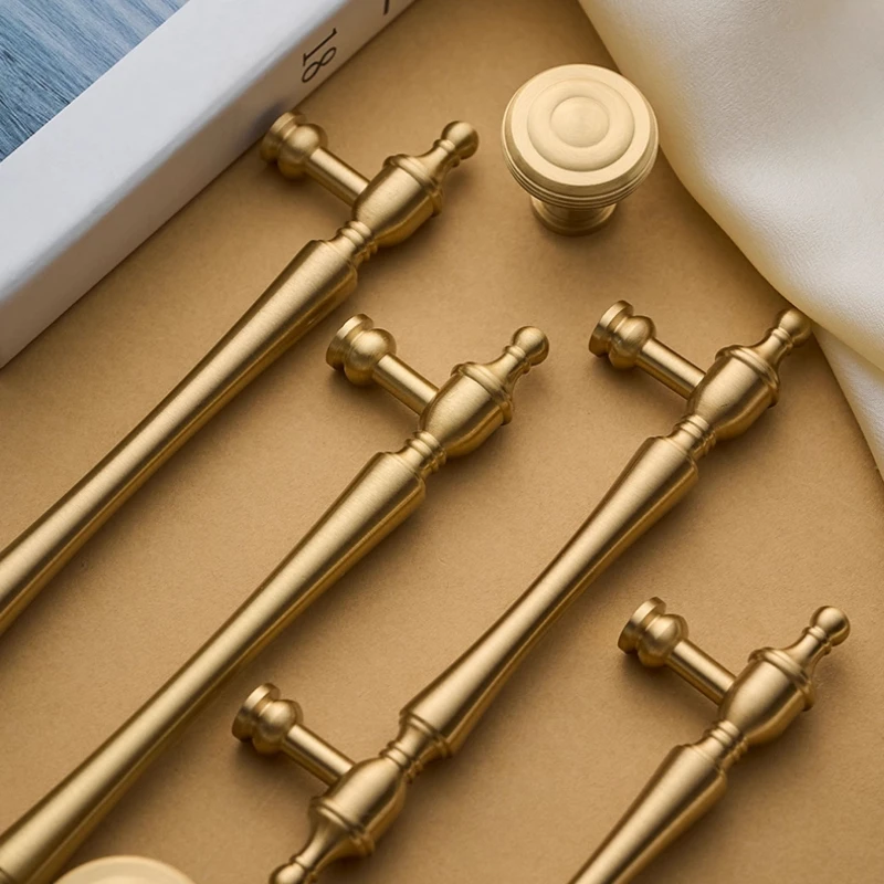 مقابض وأُكر أثاث نحاسية صلبة حديثة للخزائن والأدراج وخزانة الملابس وخزانة الملابس - أجهزة غرفة النوم #6