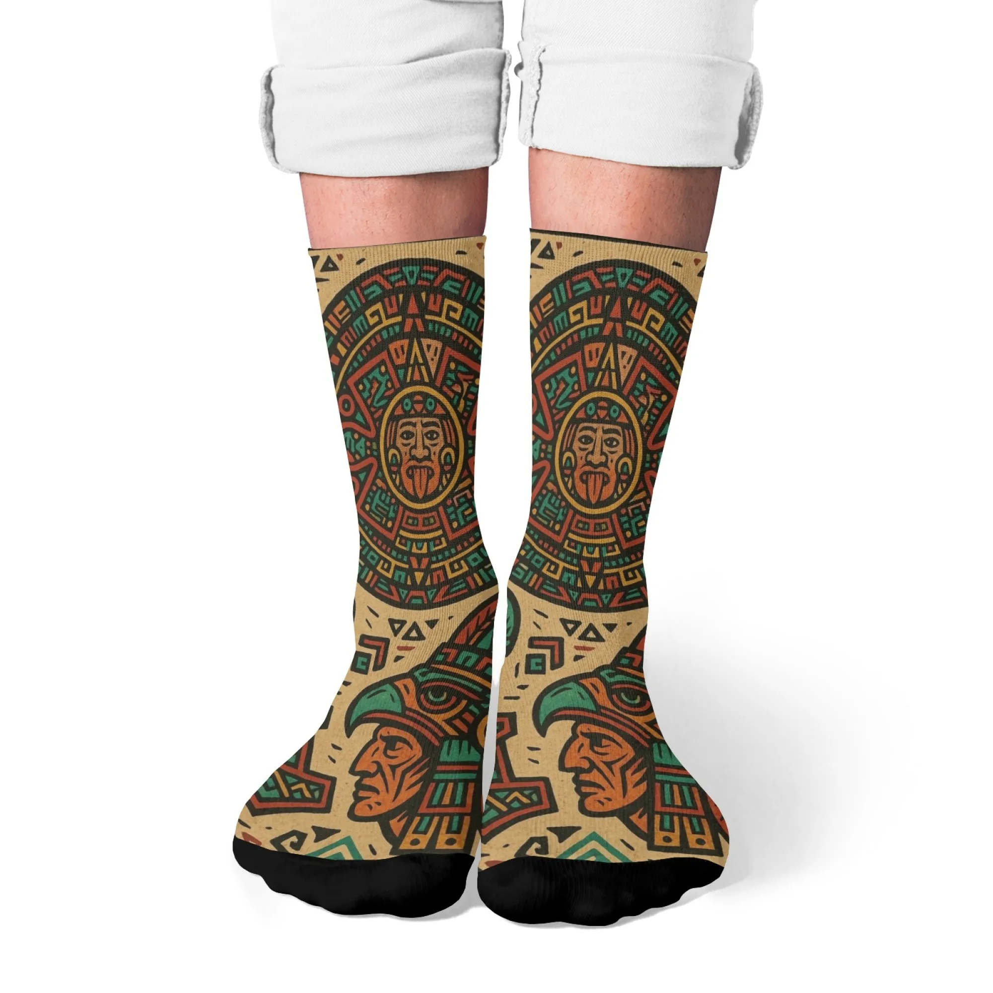 Harajuku ريترو إنكا نمط مطبوعة الرجال الجوارب مريحة للتنفس عدم الانزلاق الجوارب غير رسمية الشارع نمط الهيب هوب طاقم الجوارب هدية