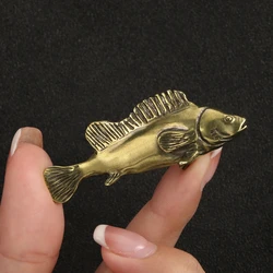 Retro Brass Ocean Fish Watching Fishes Sea Animals Model Fishbowl Decoration Action Figures Education Miniature Kids Toys