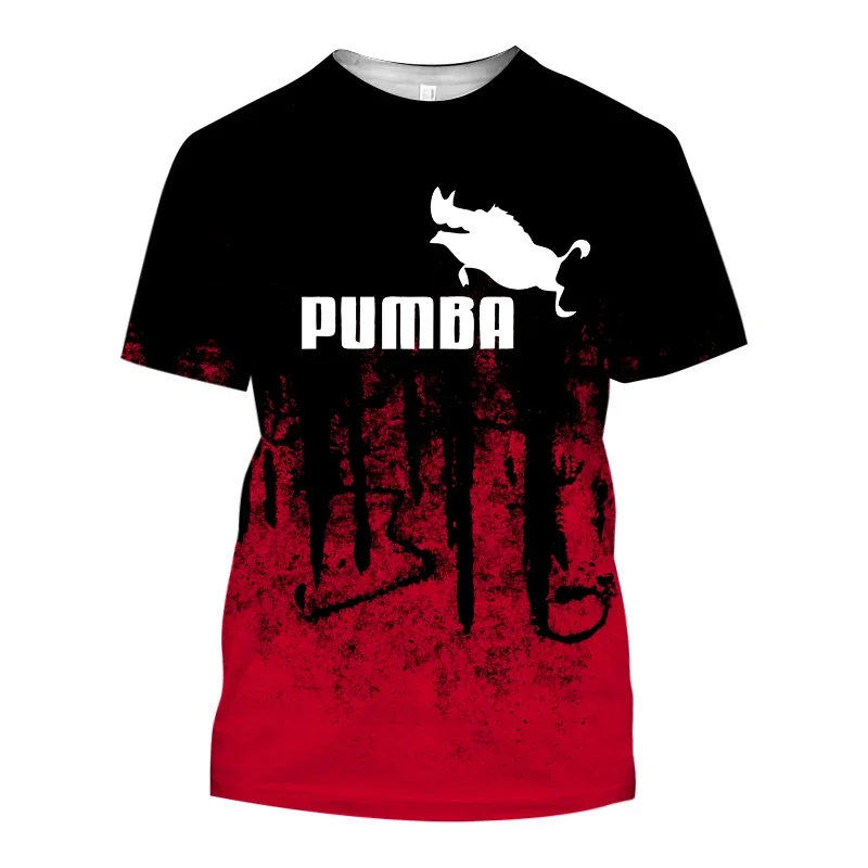 PUMBA Mens T shirt for men Gym brand 3D print t-shirt Summer Daily Casual Sports Tee Shirts Male Quick Dry Running Fitness Tops