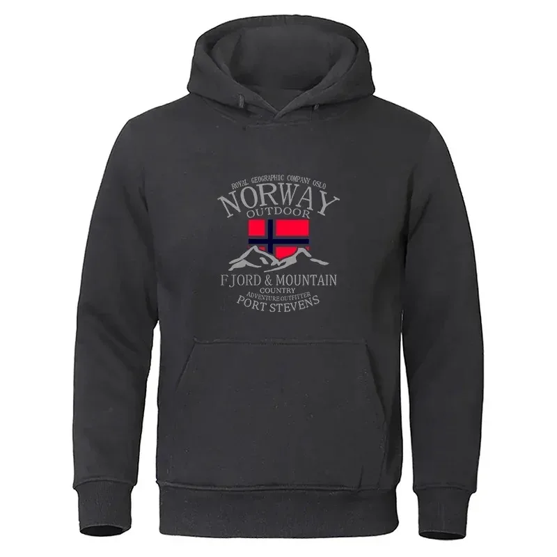 Sudadera con capucha de manga larga para hombres de montaña de fiordo de Noruega, ropa deportiva de otoño e invierno, sudadera de calle Harajuku y2k, ropa casual